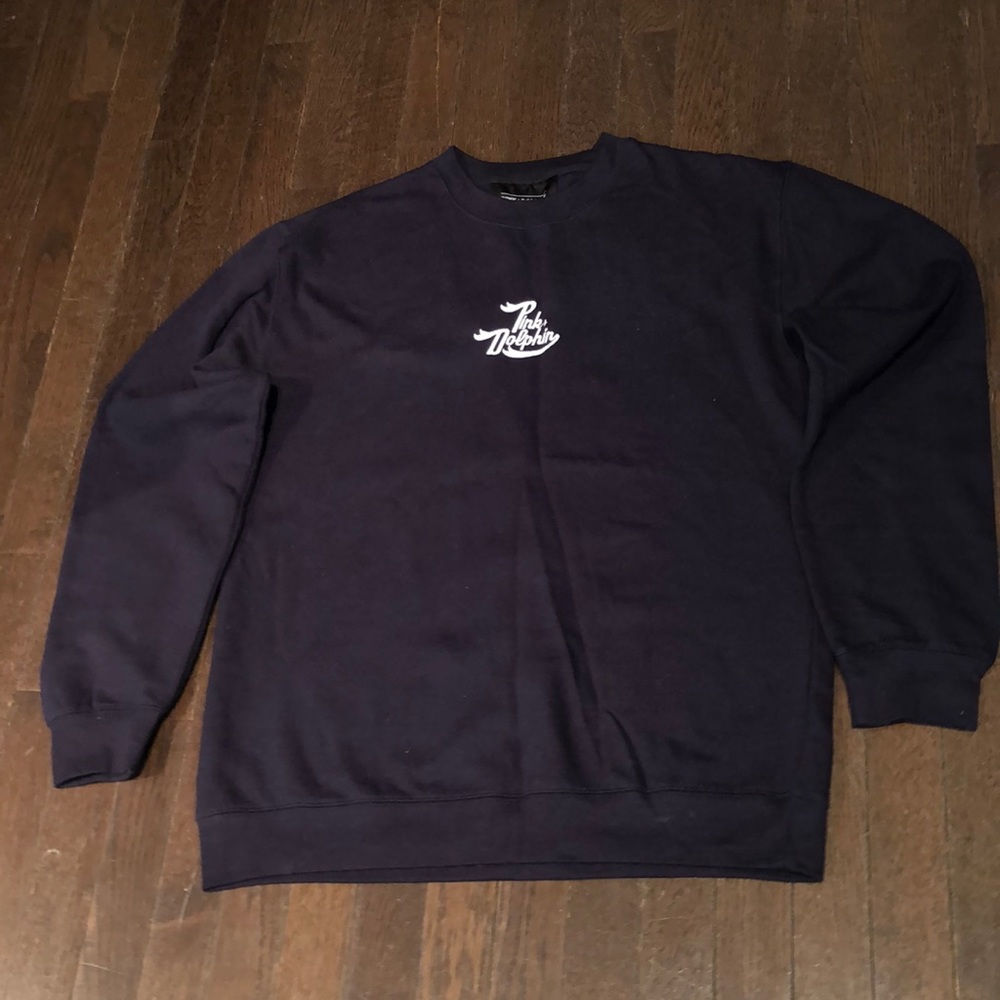 Pink+Dolphin Navy Blue Sweatshirt Size L